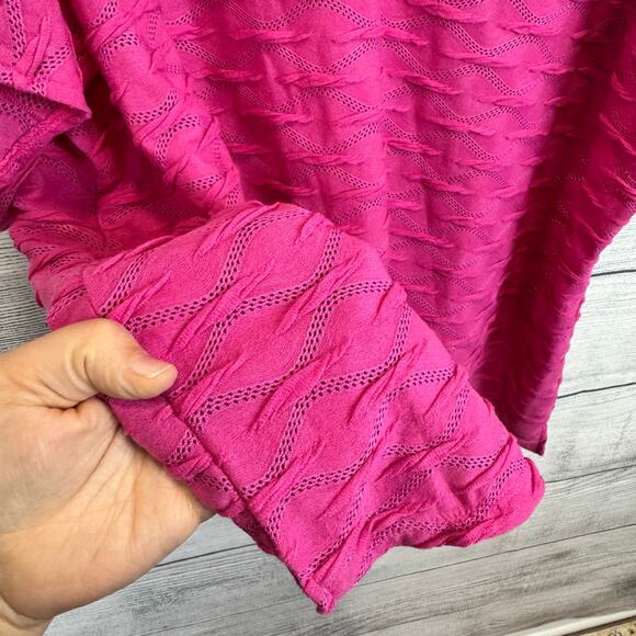 Belle by Kim Gravel V-Neck Textured Blouses - Pink and Orange - Picture 5 of 13